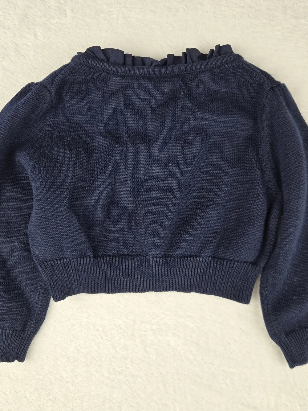 NWT Gymboree Blue Button Up Sweater Size 6-12 Ruffled Soft